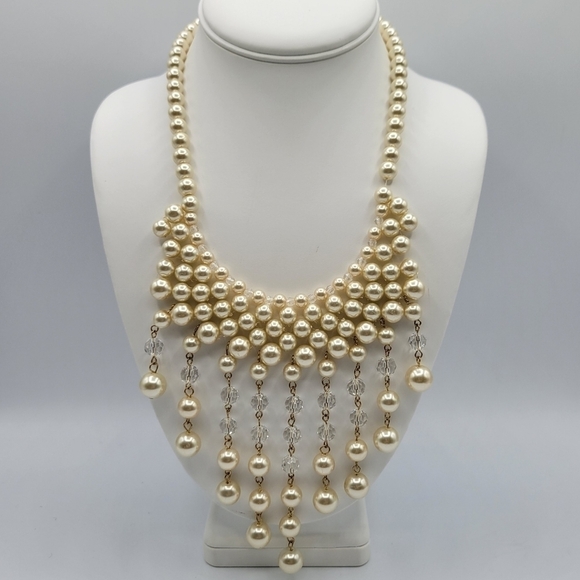 Charming Charlie RSVP Special Occasion Pearl Chandelier Necklace - Picture 1 of 5